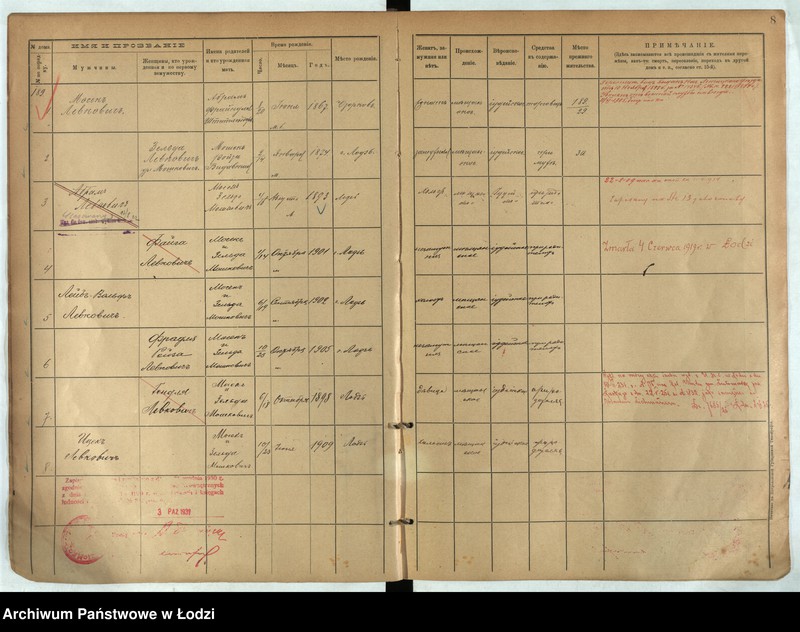 Obraz 7 z jednostki "[Księga ludności stałej m. Łodzi guberni piotrkowskiej nr domu 189-192]"