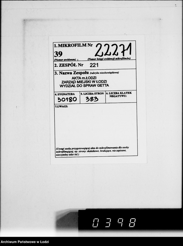 Obraz 2 z jednostki "[Upoważnienia do odbioru produktów żywnościowych i innych materiałów dostarczanych dla Getta] Auftragskopien"