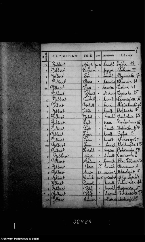 Obraz 13 z jednostki "Lista wyborców Gminy Wyznaniowej Żydowskiej w Łodzi 1924 r. lit. G"