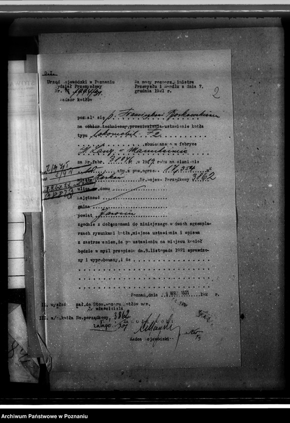 Obraz 6 z jednostki "Mleczarnia Fr. Borkowskiego w Żerkowie nr woj. kotła 3862"