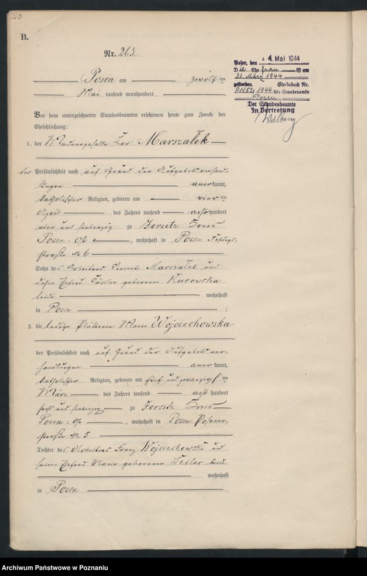 Obraz 15 z jednostki "Księga miejscowa małżeństw"