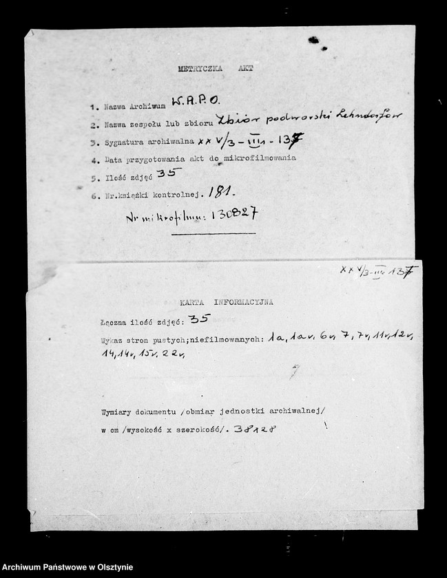 image.from.unit.number "Kosten- Anschlag zum Neubau eines Insthauses auf dem Pachtgute Serwillen, Kr. Rastenburg."
