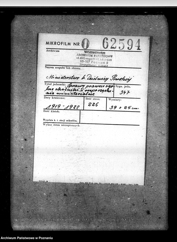 Obraz 2 z jednostki "Sprawy prawne ogólne okólniki i rozporządzenia ministerialne"