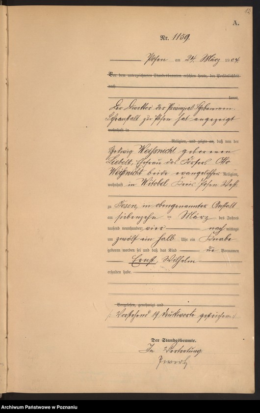 Obraz 14 z jednostki "Księga miejscowa urodzeń tom III"