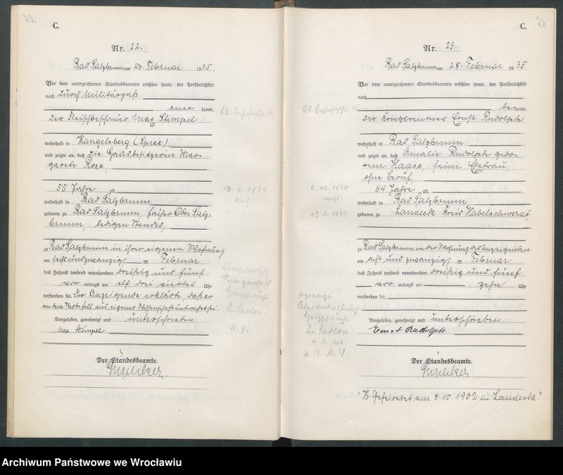 Obraz 15 z jednostki "Sterbe-Haupt-Register Ober Salzbrunn (Szczawno-Zdrój) 1934"