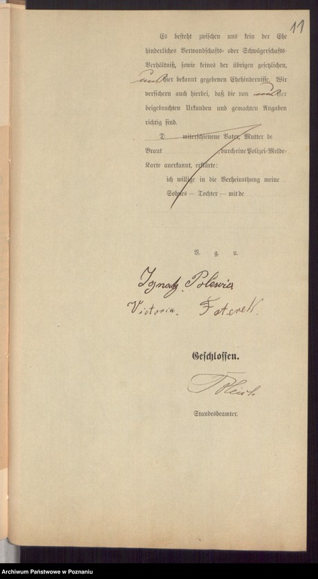 Obraz 13 z jednostki "Die von den Verlobten beigebrachten Urkunden zur Eheschliessung pro 1897"