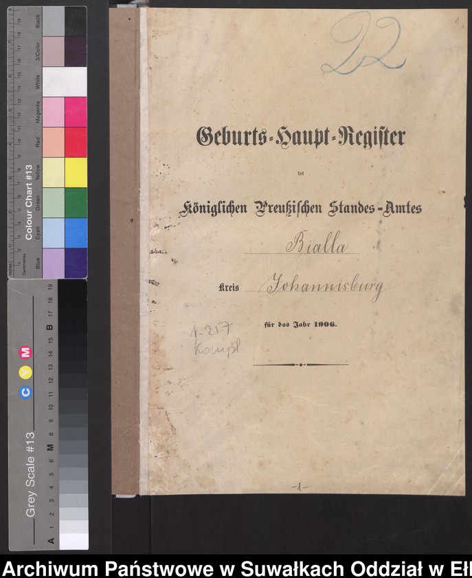 image.from.unit.number "Geburts-Haupt-Register des Königlichen Preussischen Standes-Amtes Bialla Kreis Johannisburg"