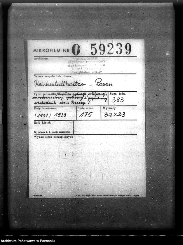 Obraz 2 z jednostki "Analiza sytuacji politycznej, narodowościowej, społecznej i gospodarczej wschodnich ziem Rzeszy"