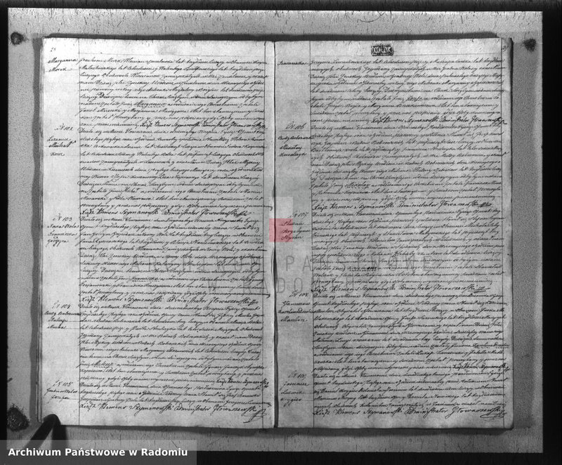 image.from.unit.number "Księga duplikatu aktów religijno-cywilnych parafii Głowaczewskiey na rok 1835"