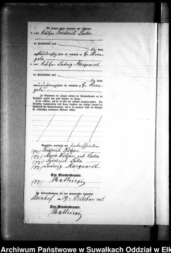 image.from.unit.number "Heiraths-Neben-Register des Preussischen Standes-Amtes Gr. Strengeln Kreis Angerburg"