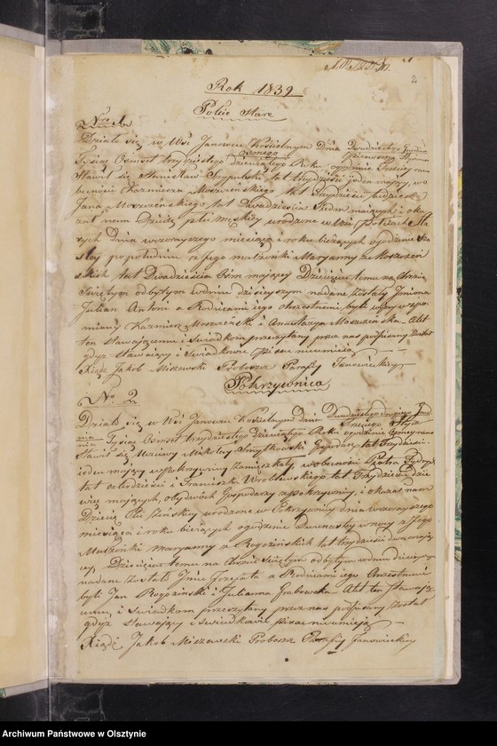 image.from.unit.number "Dupplikat Urodzenia Zaslubienia i Zeyscia parafii Janowieckiey z Roku 1839"