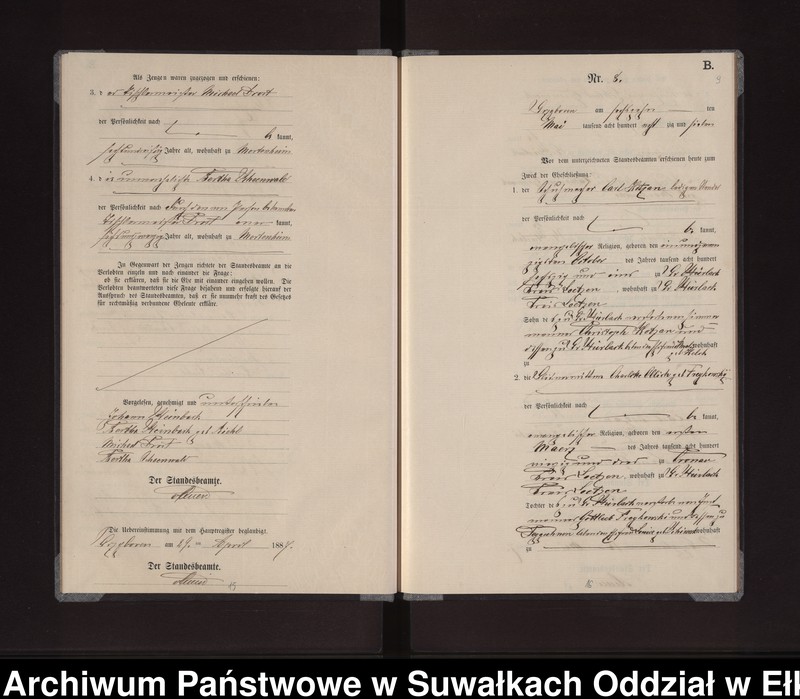 image.from.unit.number "Heiraths-Neben-Register des Preussischen Standes-Amtes Gross Stürlack Kreis Loetzen"