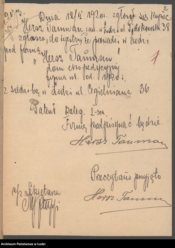 Obraz 4 z jednostki "Hersz Tauman- prowadzenie domu ekspedycyjnego"