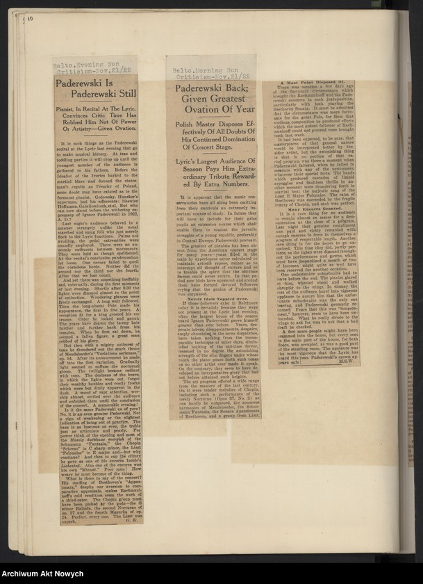 image.from.unit.number "Wycinki prasowe dotyczące tournée i koncertów w Stanach Zjednoczonych, Francji i Anglii oraz działalności politycznej i biografii"