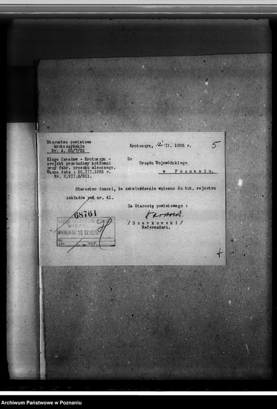 image.from.unit.number "/Fabryka proszku mlecznego i mleka kondensowanego w Krotoszynie - własność A. Kluge nadzór nad kotłownią/"