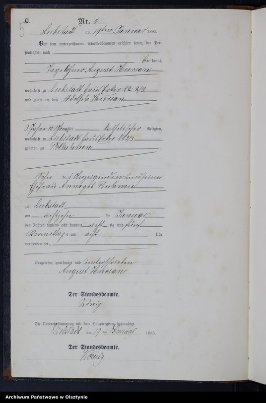 image.from.unit.number "Sterbe-Neben-Register Nr 1 - 71"