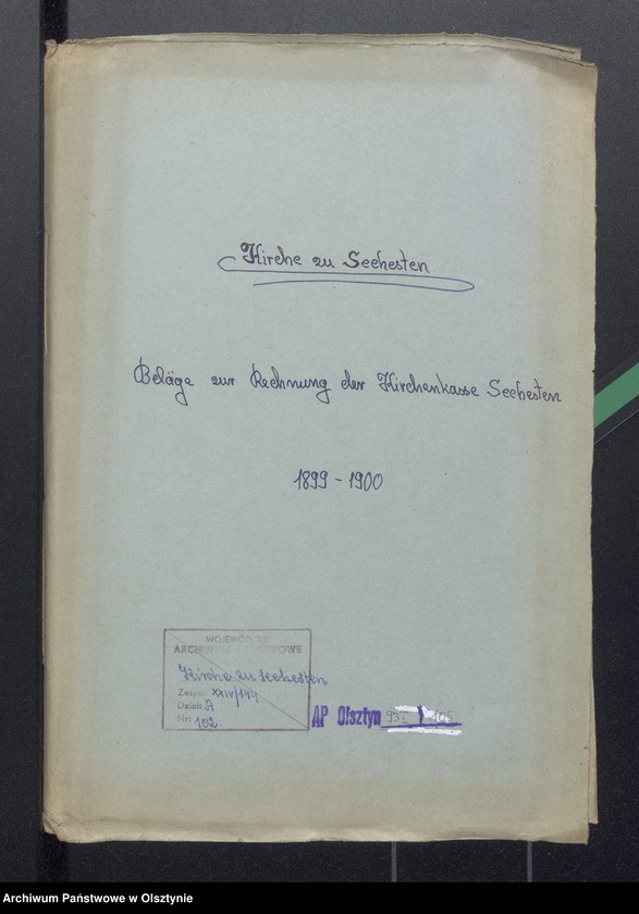 image.from.unit.number "Beläge zur Rechnung der Kirchenkasse Seehesten"