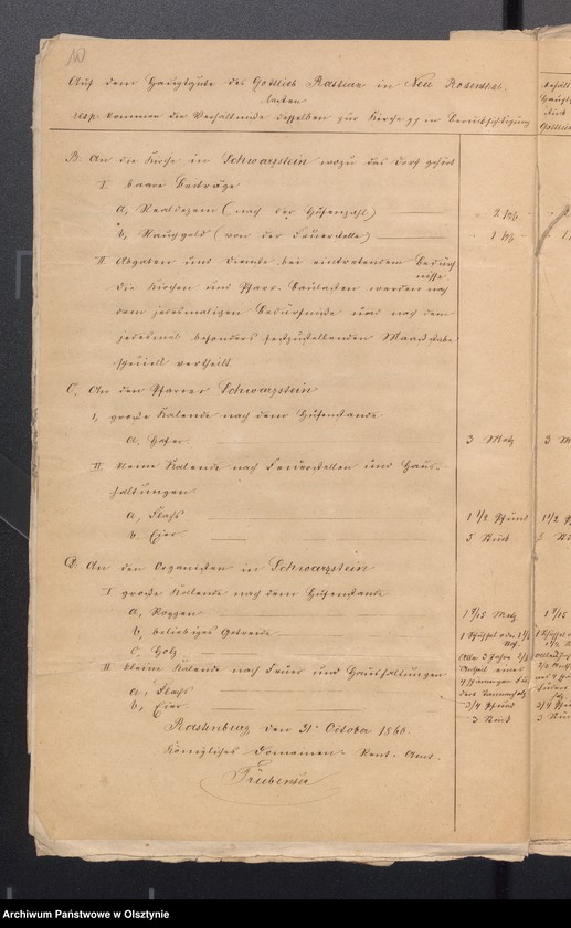 image.from.unit.number "Dismembrationssachen des Bauerngrundstück Neu Rosenthal Nr 38 zwecks Kenntnisnahme des Abgaben Regulirungs Plan durch der Mitglieder des Kirchen Kollegium und Schulvorstan."