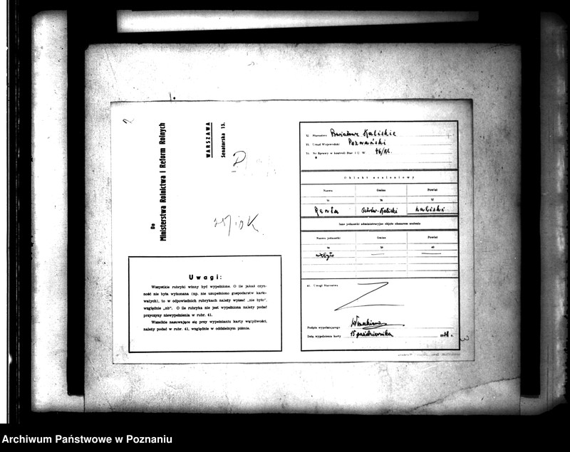 Obraz 7 z jednostki "/Scaleniowe/ karty sprawozdawcze i terenu powiatu kaliskiego"