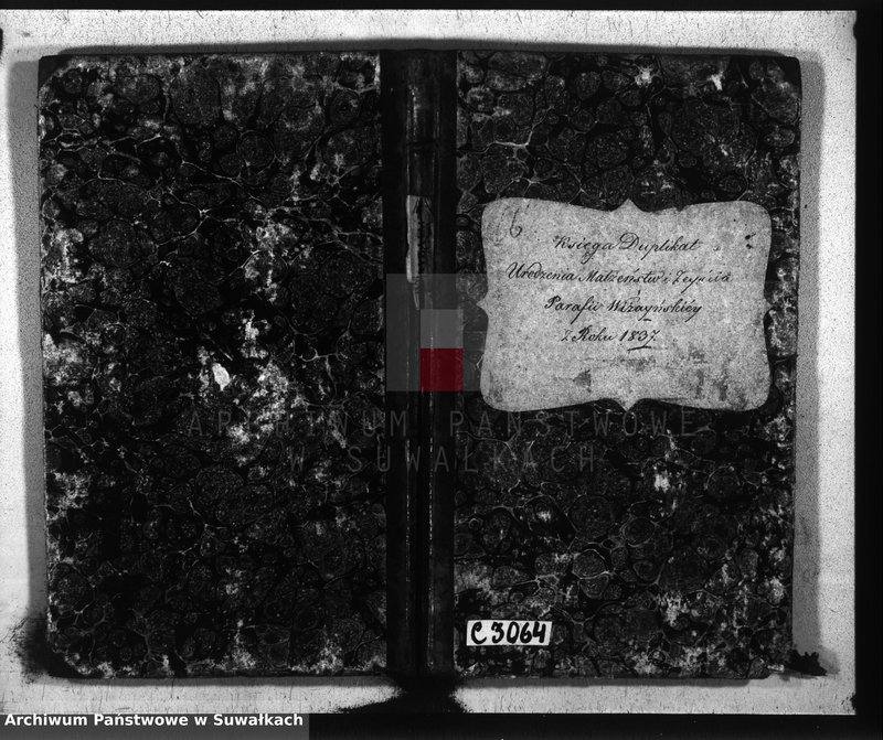 image.from.unit.number "Księga duplikat urodzenia, małżeństw i zejscia parafii wiżayńskiey z roku 1837"