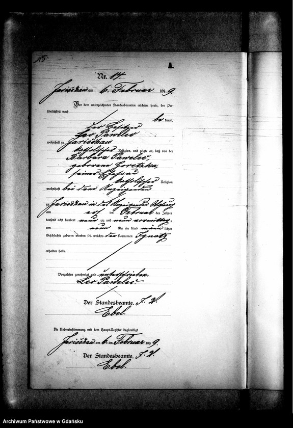 Obraz 19 z jednostki "Księga urodzeń"