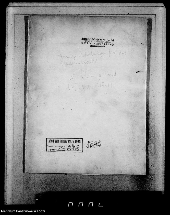 Obraz 4 z jednostki "Auszüge Aufstellungen für das Sonder-Konto"