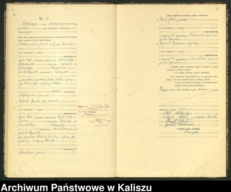 Obraz 14 z jednostki "[Księga małżeństw]"