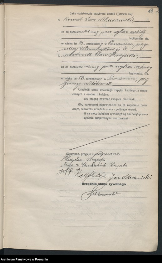 Obraz 15 z jednostki "Księga miejscowa małżeństw tom I [Rejestr główny małżeństw]"
