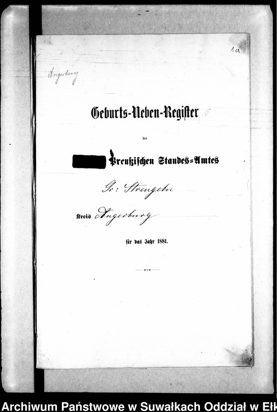 image.from.unit.number "Geburts-Neben-Register des Preussischen Standes-Amtes Gr. Strengeln Kreis Angerburg"