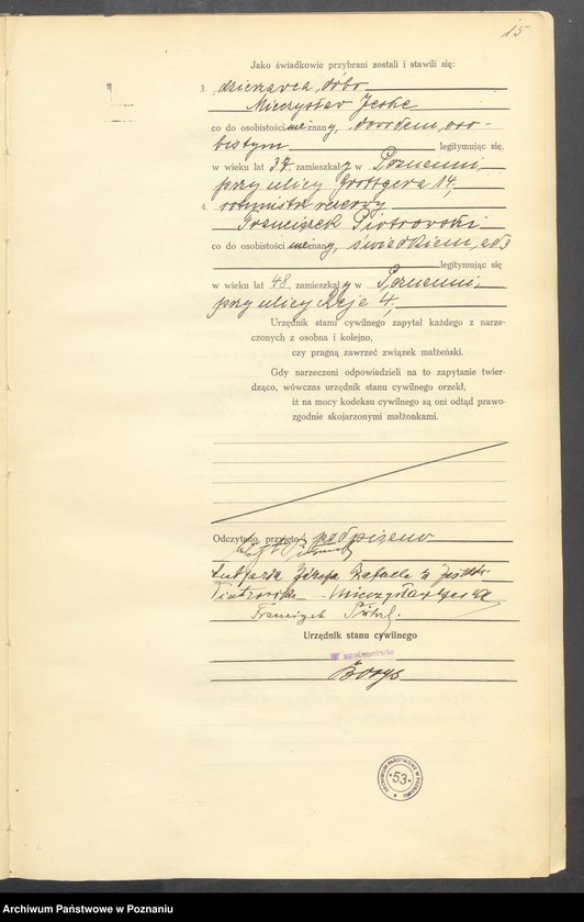 Obraz 17 z jednostki "Księga miejscowa małżeństw tom III [Rejestr główny małżeństw]"