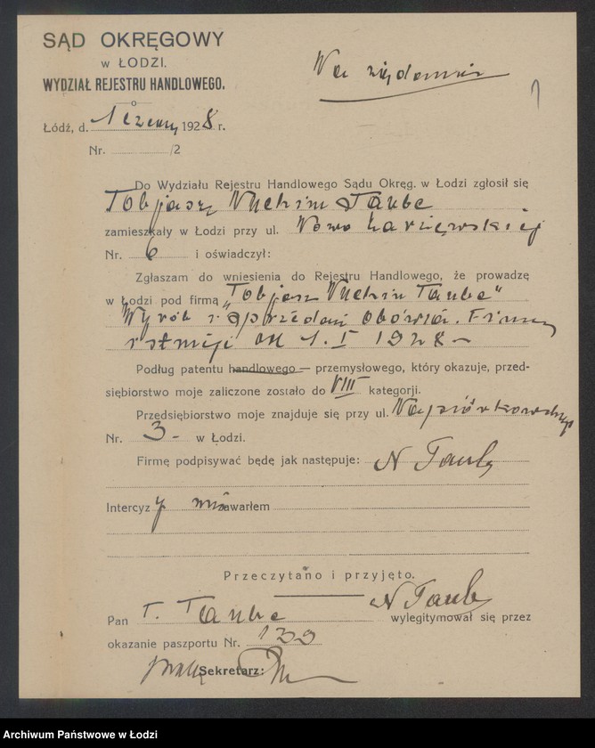 Obraz 3 z jednostki "Tobjasz Nuchim Taube – wyrób i sprzedaż obuwia"