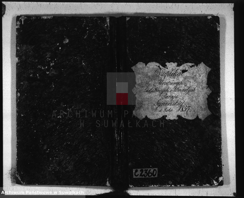 image.from.unit.number "Duplikat urodzonych, zaślubionych i umarłych parafii sejneńskiej w roku 1857"