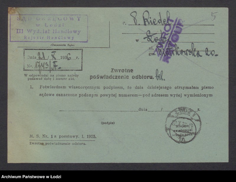 Obraz 7 z jednostki "Pinkus Riedel- skład chustek i towarów manufakturowych"