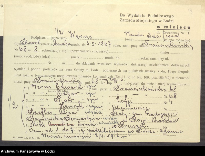 image.from.unit.number "Księga inwentarzowa nieruchomości m. Łodzi ul. św. Zofii"