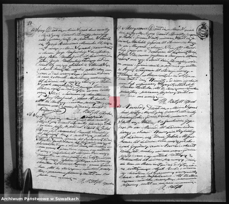 image.from.unit.number "Akta urodzonych, zaślubionych i umarłych parafii sejneńskiej z roku 1841"