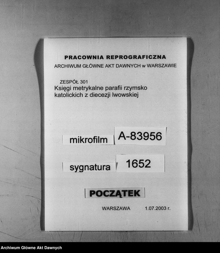 image.from.unit.number "Parafia: Tadanie. Dekanat: Gliniany. Księga metrykalna urodzeń 1845-1887, ślubów 1846-1893 i zgonów 1840-1899 dla wsi Tadanie. Tom XX."