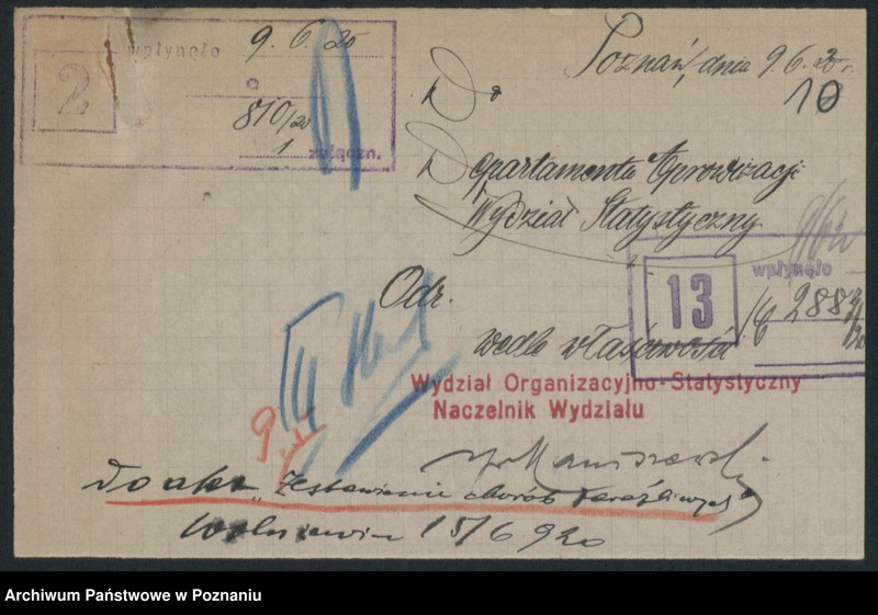 Obraz 9 z jednostki "[Tygodniowe zestawienia chorób zakaźnych z terenu województwa poznańskiego]"