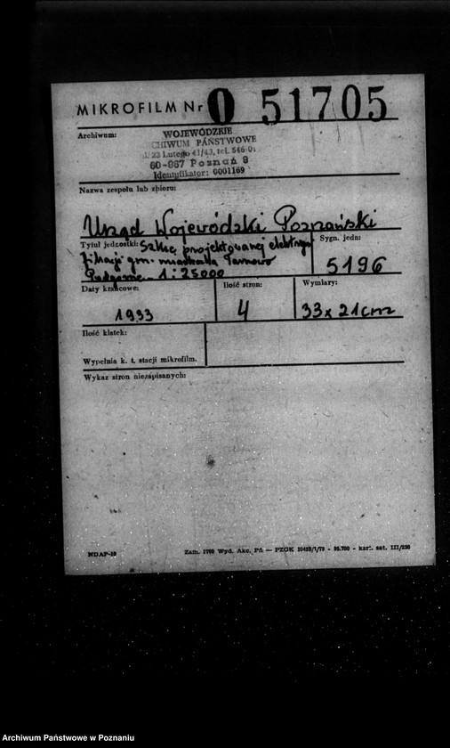 Obraz 2 z jednostki "Szkic projektowanej elektryfikacji gminy miasteczka Tarnowo Podgórne 1:25000"