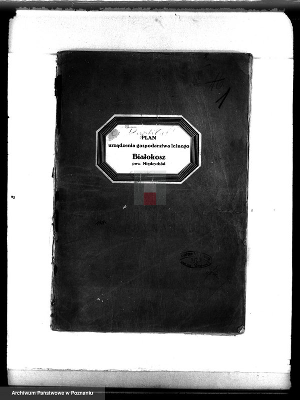 image.from.unit.number "Plan urządzenia gospodarstwa leśnego dla lasu majętności Białokosz powiat międzychodzki 1929-1939"