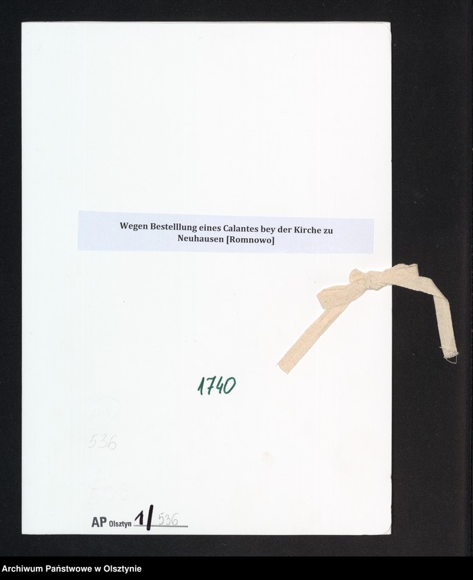 image.from.unit.number "Wegen Bestelllung eines Calantes bey der Kirche zu Neuhausen [Romnowo]"