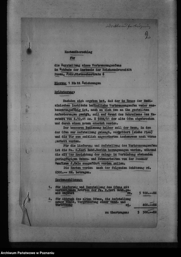 Obraz 6 z jednostki "Bauten für die Reichsuniversität Posen"