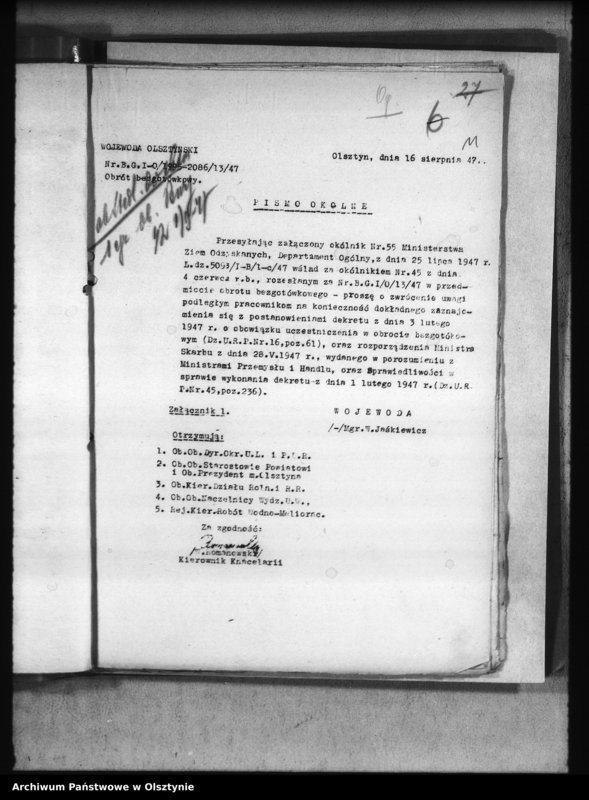 image.from.unit.number "Zarządzenia i okólniki wydziałów Budżetowo- Gospodarczego i Wojskowego"