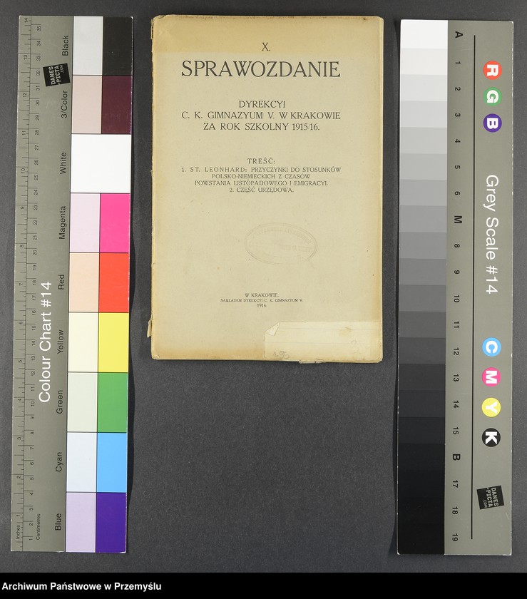 image.from.unit.number "X Sprawozdanie Dyrekcji C.K. Gimnazjum V. w Krakowie za rok szkolny 1915/16"