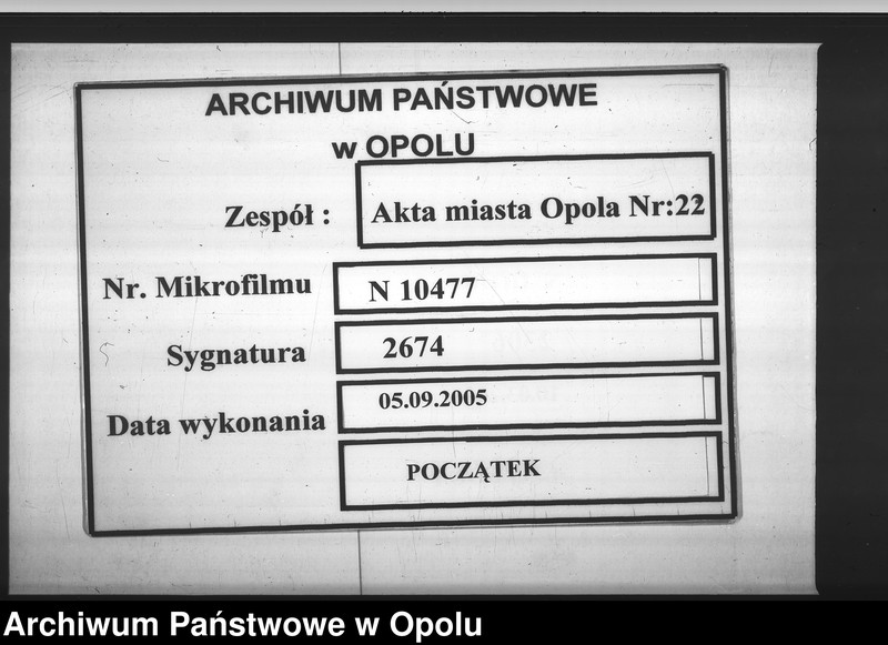 Obraz 1 z jednostki "Acta des Magistrats zu Oppeln betreffend die aus Staatsfonds mit Geld, Salz und Kartoffeln unterstützten Armen"