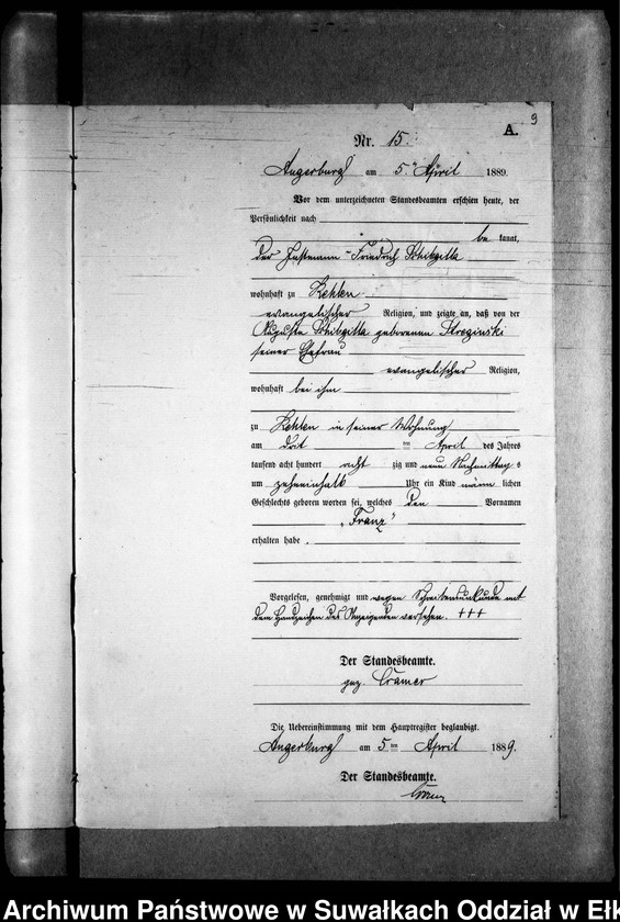 image.from.unit.number "Geburts-Neben-Register des Preussischen Standes-Amtes Kehlen Kreis Angerburg"