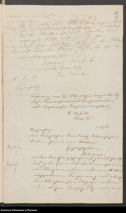 Obraz 8 z jednostki "Acta generalia des Oberpäsidialkommissars Landrat von Madai zu Kosten betreffend die Verfolgung der polnisch-revolutionären Umtriebe im Kreise Kosten /Kościan/."