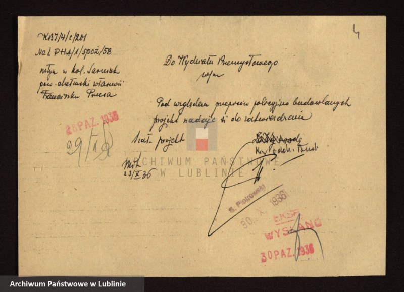 image.from.unit.number "[Projekt młyna drewnianego F. Prusa w kol. Sarniak, pow. chełmski]"