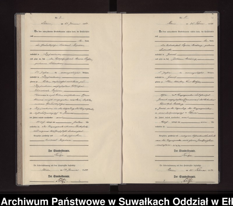 image.from.unit.number "Sterbe-Neben-Register des Königlichen Preussischen Standes-Amtes Gneist Kreis Loetzen"
