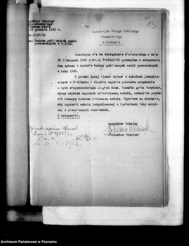 Obraz 16 z jednostki "Budynki i remonty [Sprawozdania dotyczące budowy publicznych szkół powszechnych i kredytów inwestycyjnych na szkolnictwo średnie]"