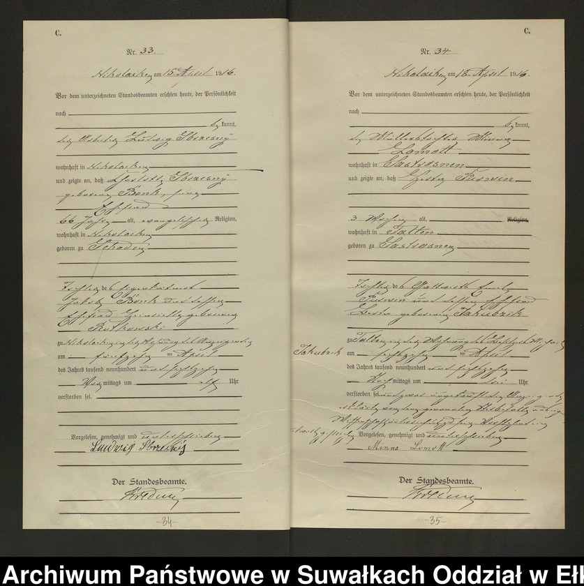 image.from.unit.number "Sterbe=Haupt=Register des Königlichen Preussischen Standes-Amtes Nikolaiken Kreis Sensburg"